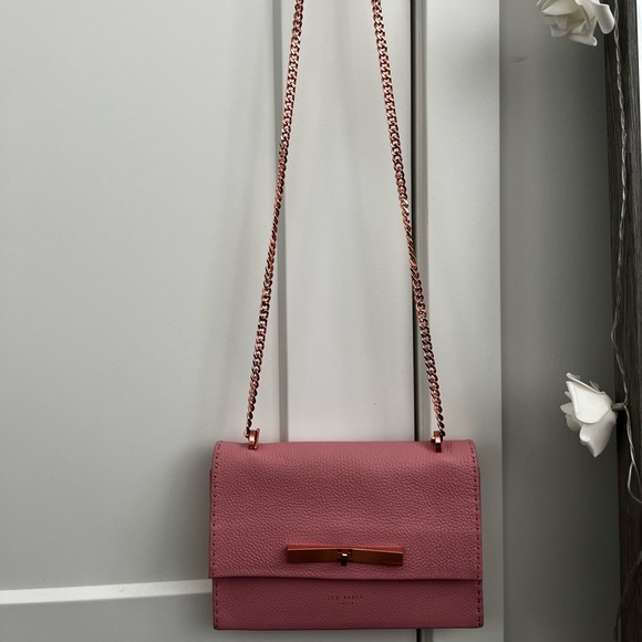 Ted Baker Pink Leather Crossbody/Clutch Bag - Picture 10 of 12